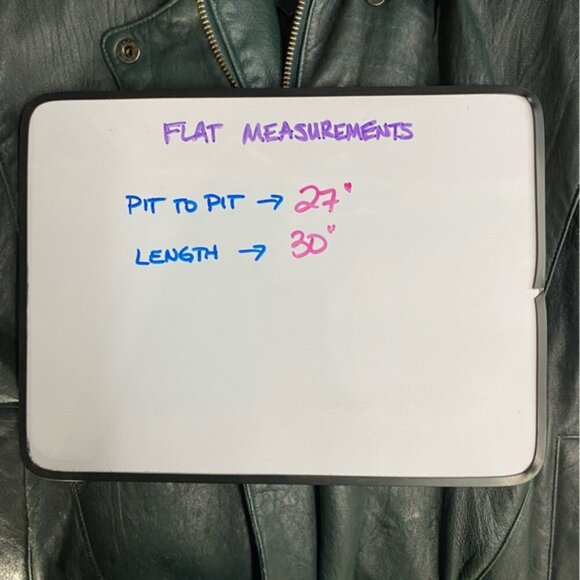 Vintage Northern Spirit Oversized Green Leather Bomber Style Jacket Coat L - Picture 5 of 16